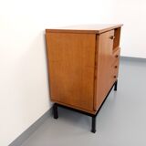 Vintage modernist style storage unit by Marcel Gascoin for Alveole in oak wood