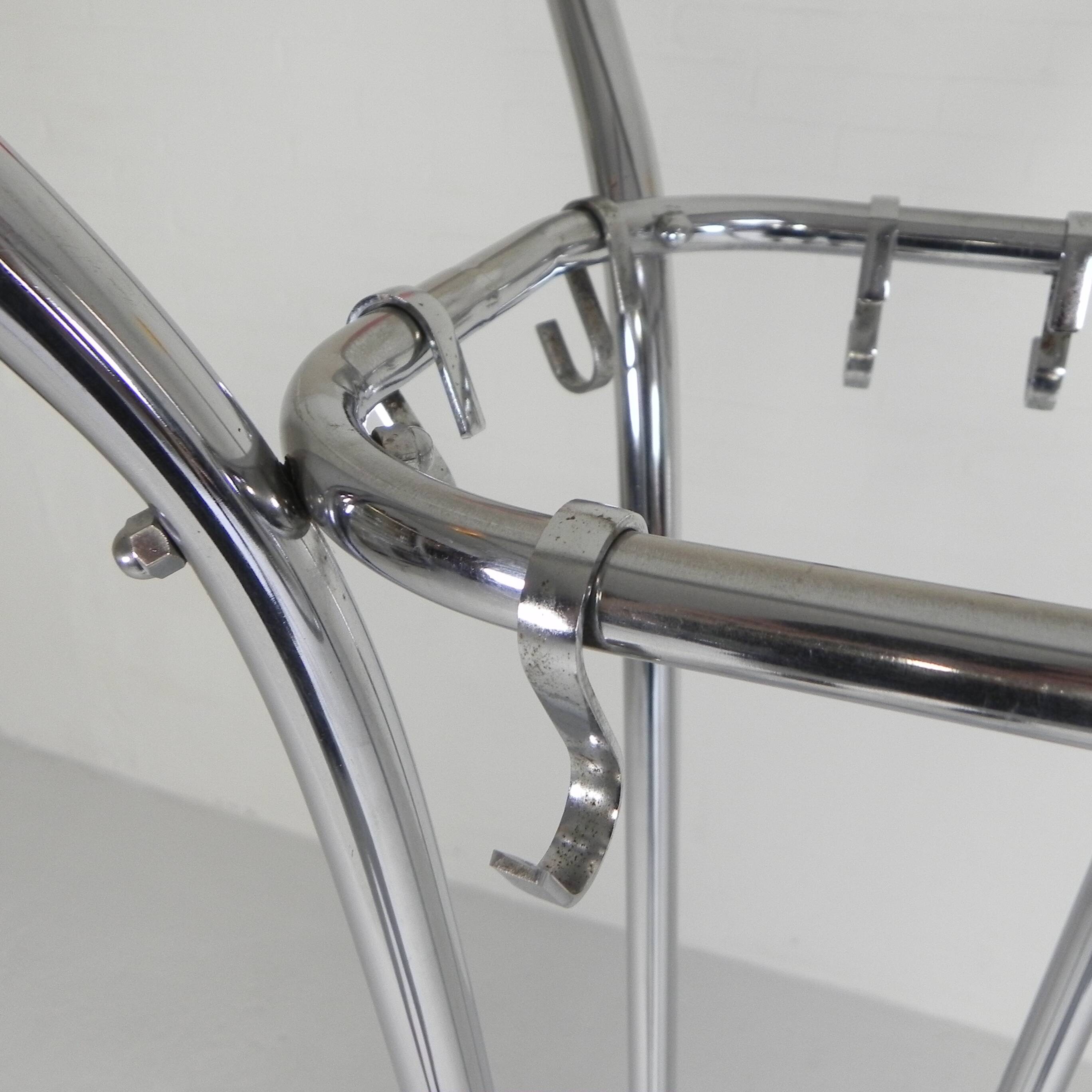 Rare chrome coat rack with colored balls, 1950s