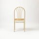 Lot de 2 chaises de salle à manger postmodernes en bois peint en blanc et rotin, années 1980