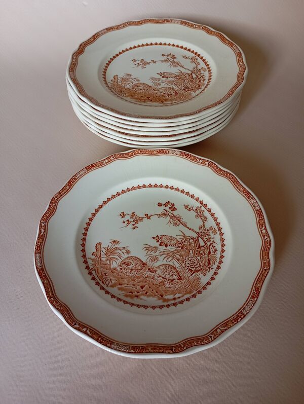 Assiettes plates anglaises Furnivals ''Quail