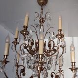 Crystal and bronze chandelier 12 arms of light