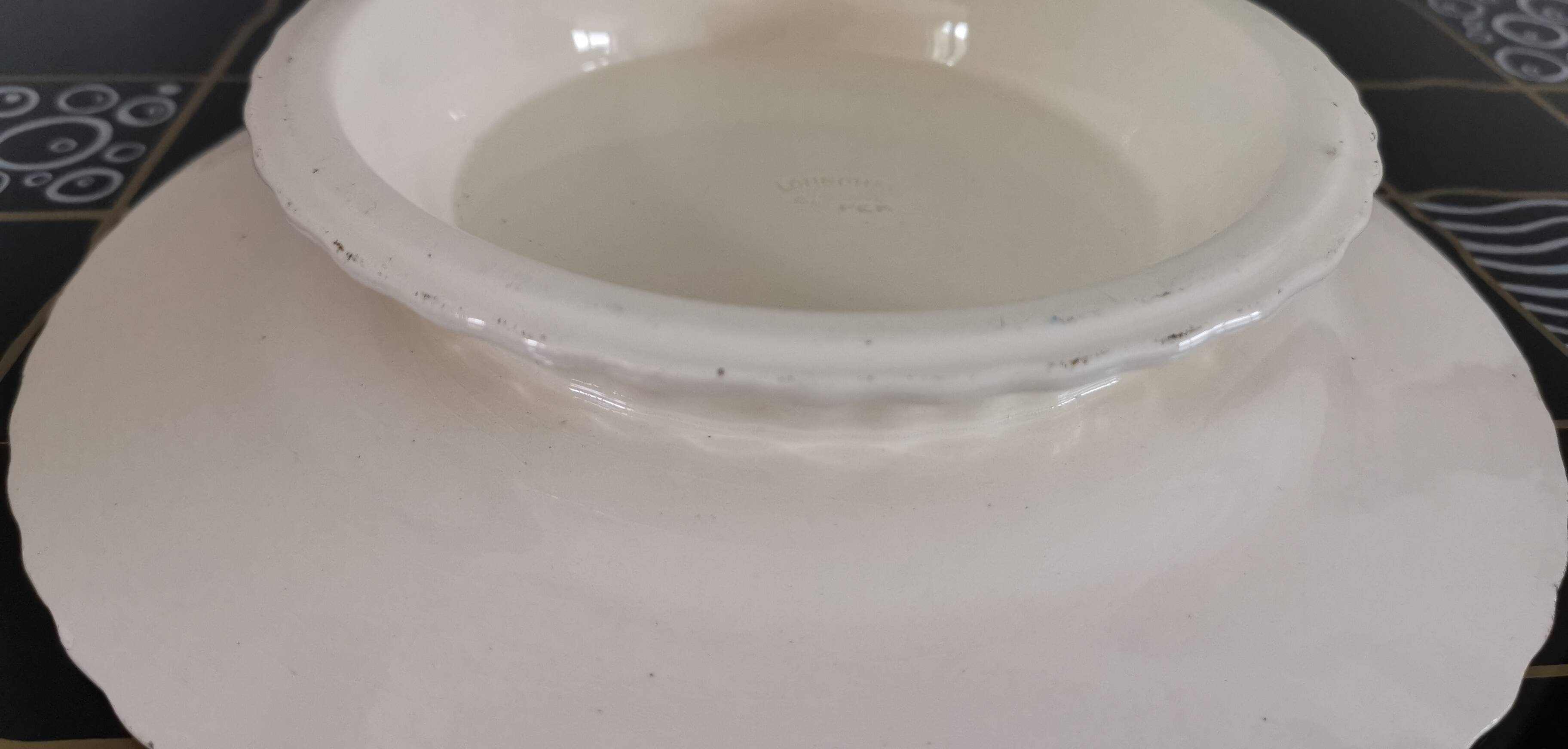 Compotier Longchamp Terre de Fer modèle "rubans"