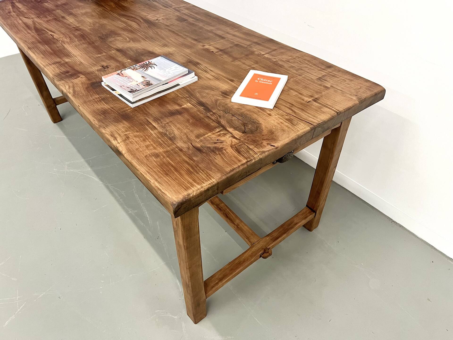 Antique farmhouse table in solid cherry wood