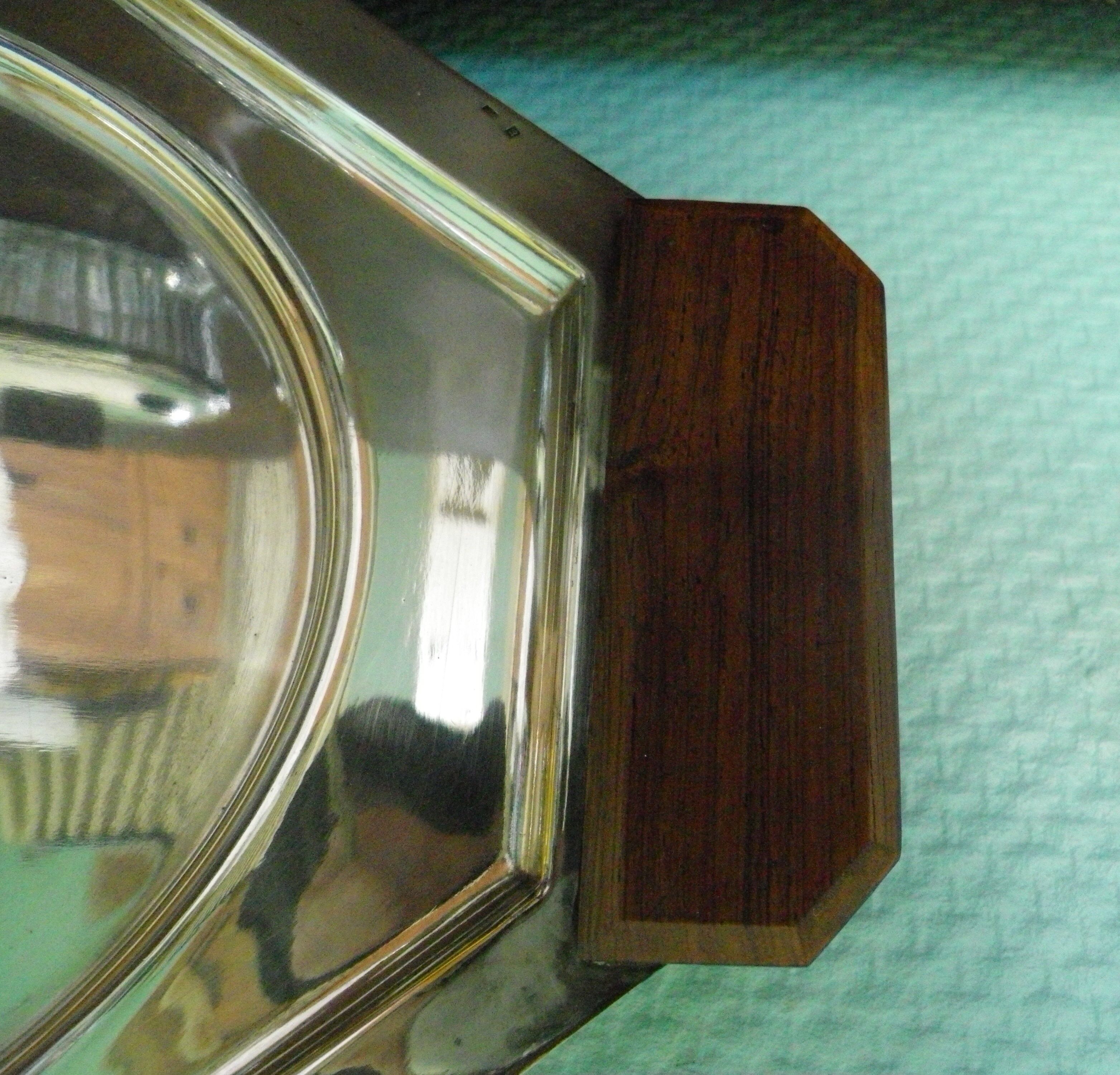 5-compartment thick glass servant - Silver metal with punch - Wooden handles - 1950/60