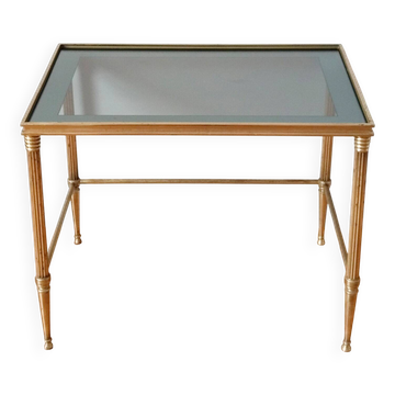 Glass and brass coffee table, 1950s