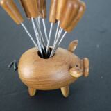 Vintage pig with wooden picks