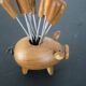 Vintage pig with wooden picks
