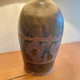 Large 60s lamp in stoneware and wool