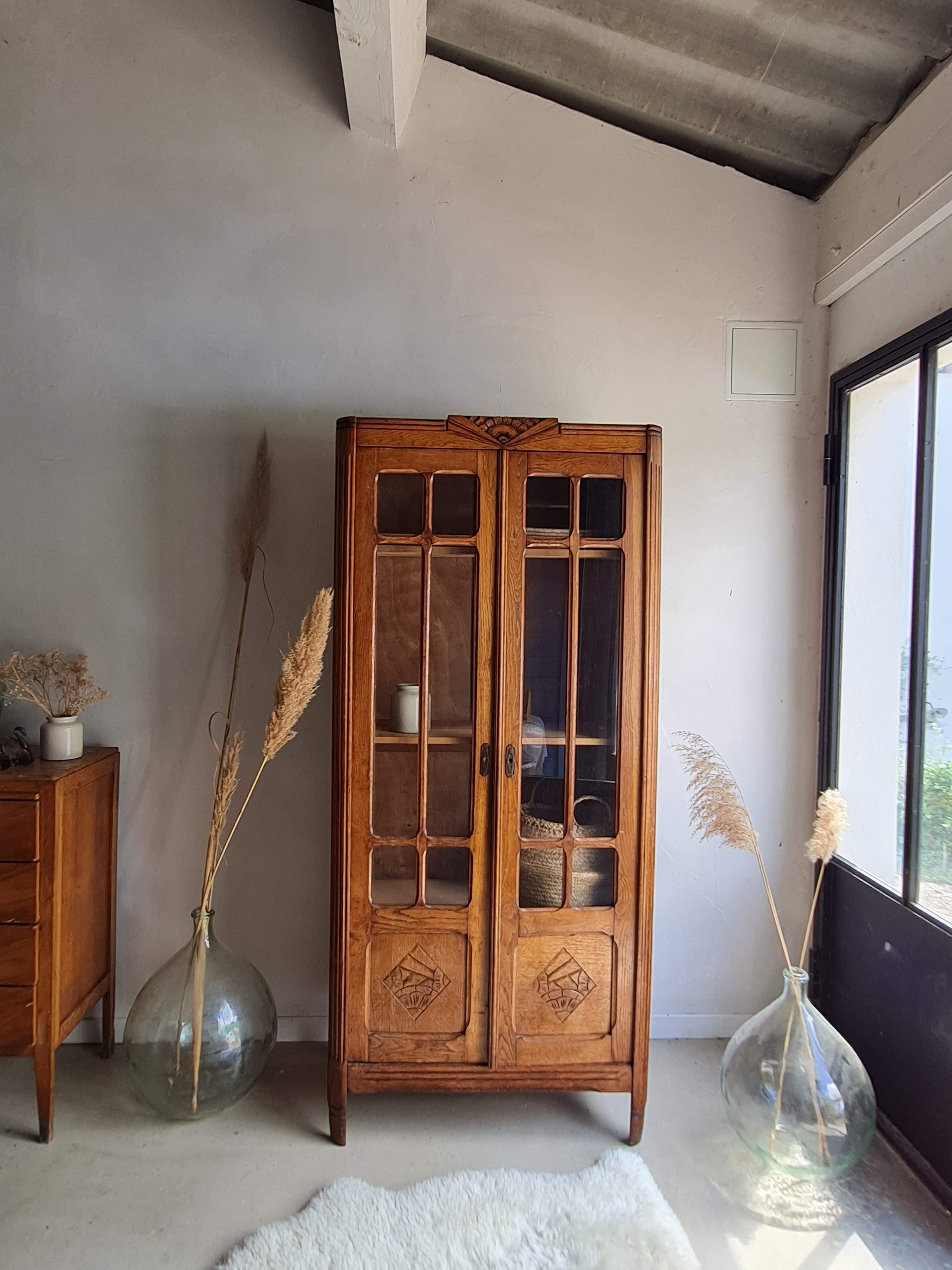 Parisian art deco glass cabinet