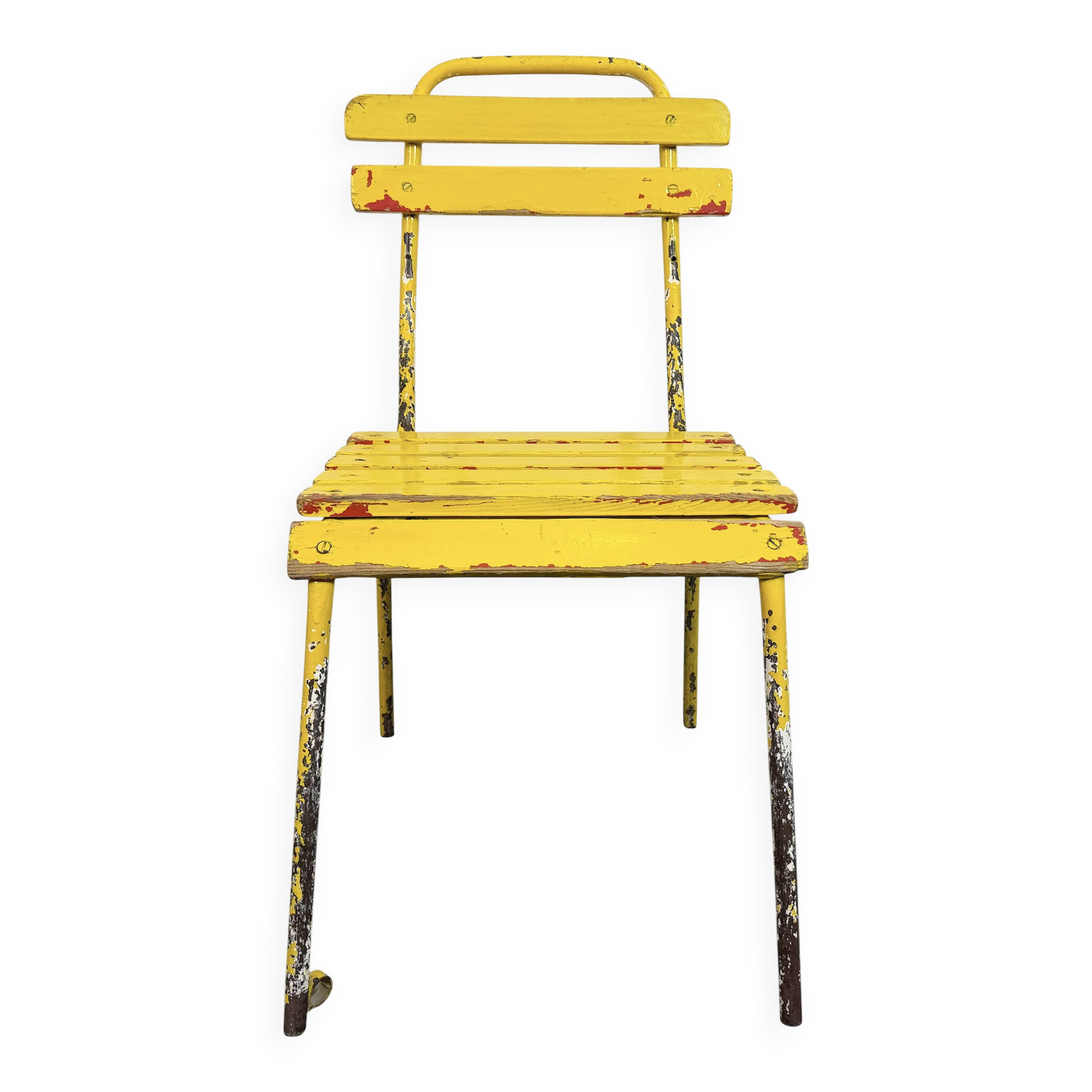 Vintage Yellow Industrial Chair, 1960s