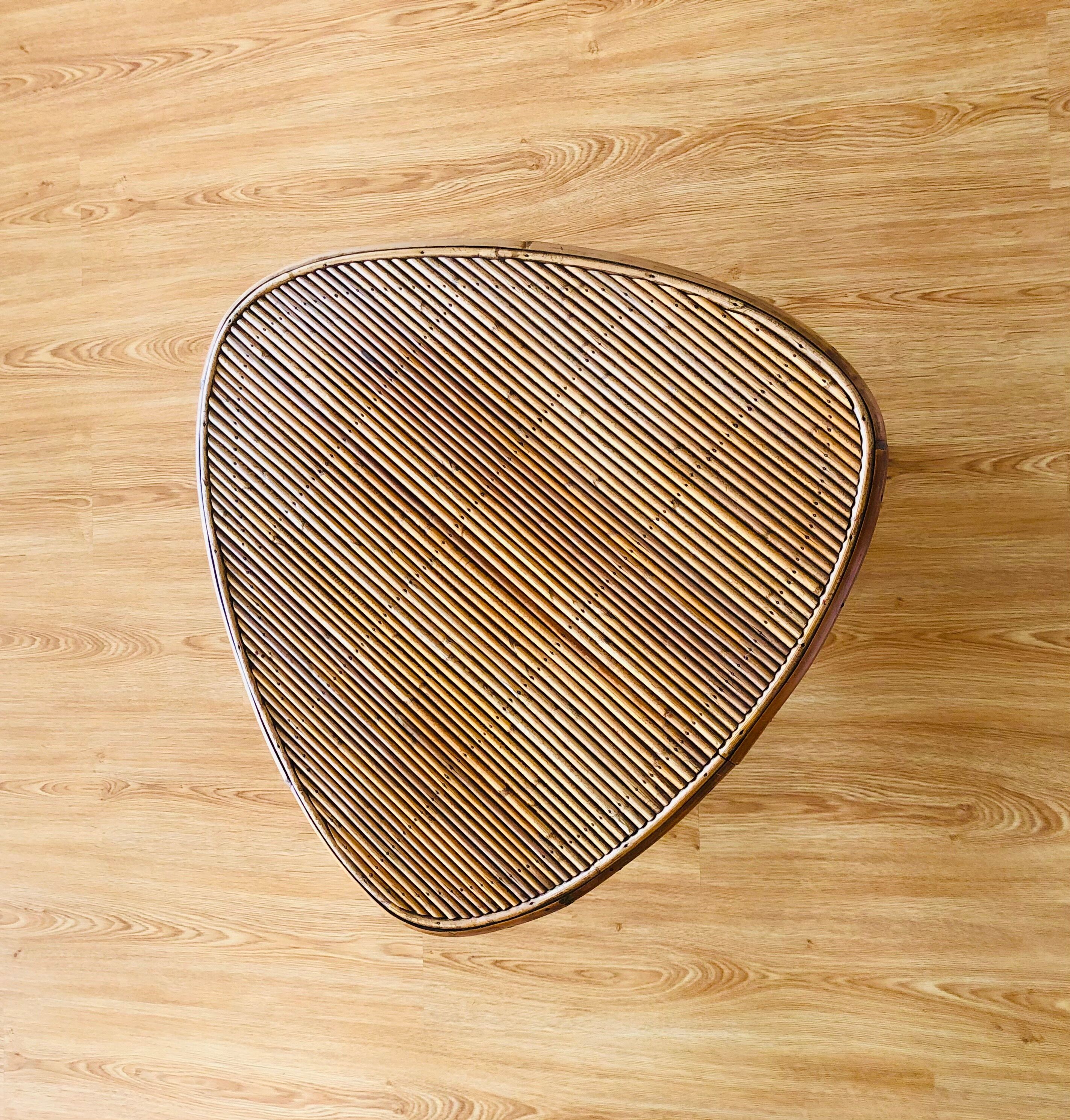 Coffee table, rattan and bamboo