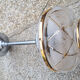 ceiling lamp, aluminum and chiseled glass, vintage, 50s