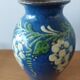 Vase signed Primavera in blue glazed ceramic 1920 1930