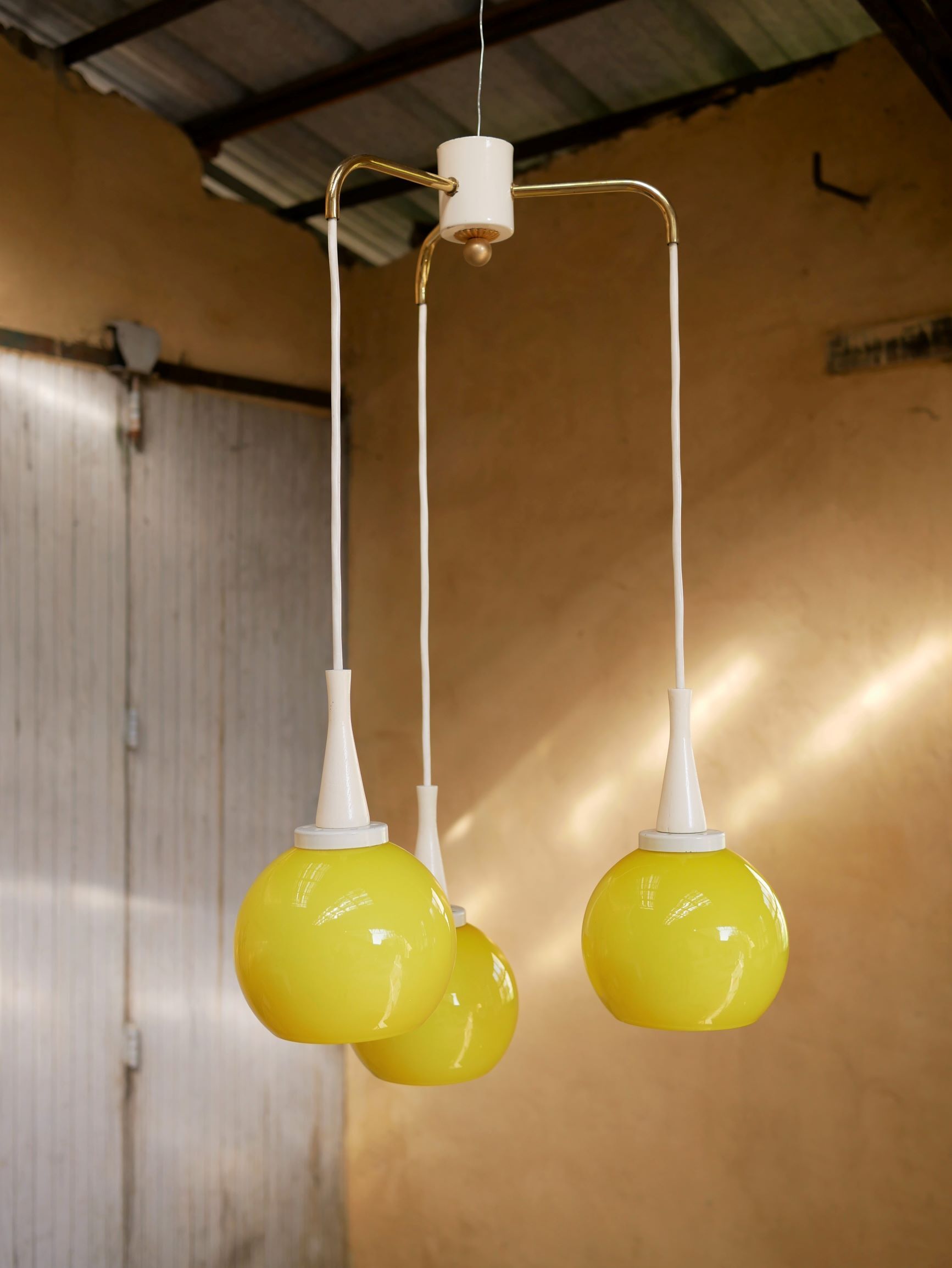 Hanging lamp cascade 3 vintage globes