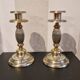 Pair of vintage silver-plated metal candlesticks