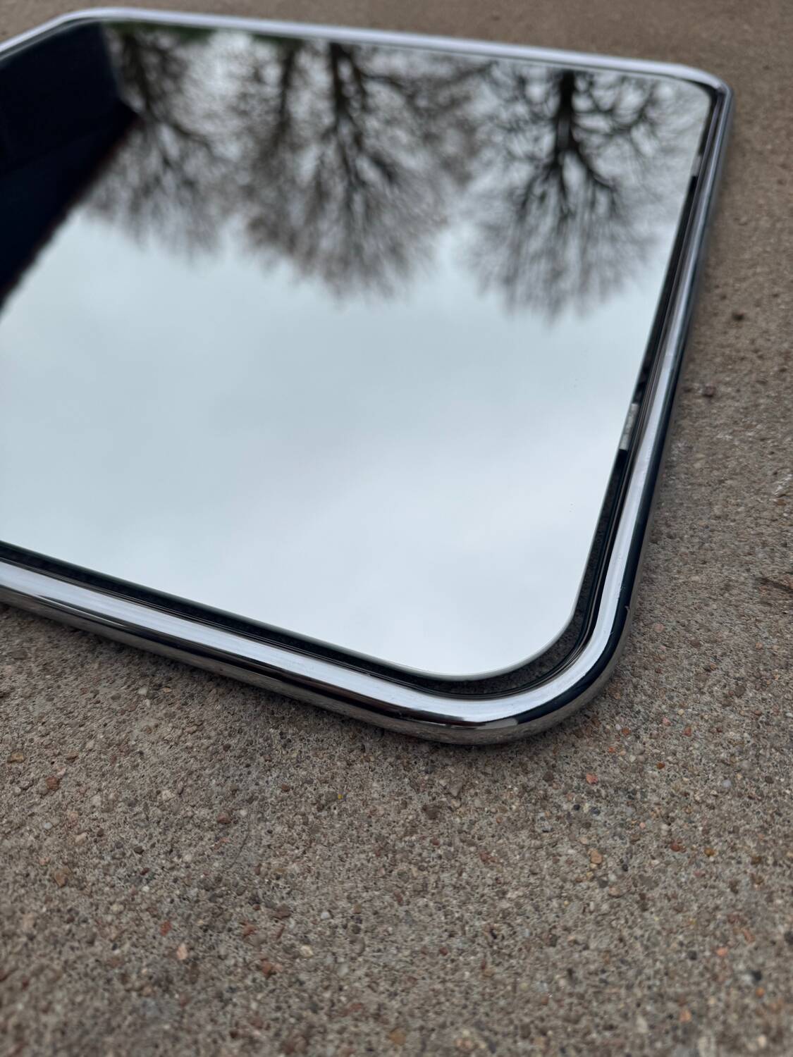 70s tubular chrome design mirror