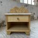 Pair of travertine bedside and rattan palm tree "vivai del sud"