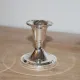 Pair of small silver candle holders with beaded borders – With Boursault box – H 7 cm