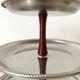 Vintage tiered display stand, stainless steel rotating server Alessi Fratelli