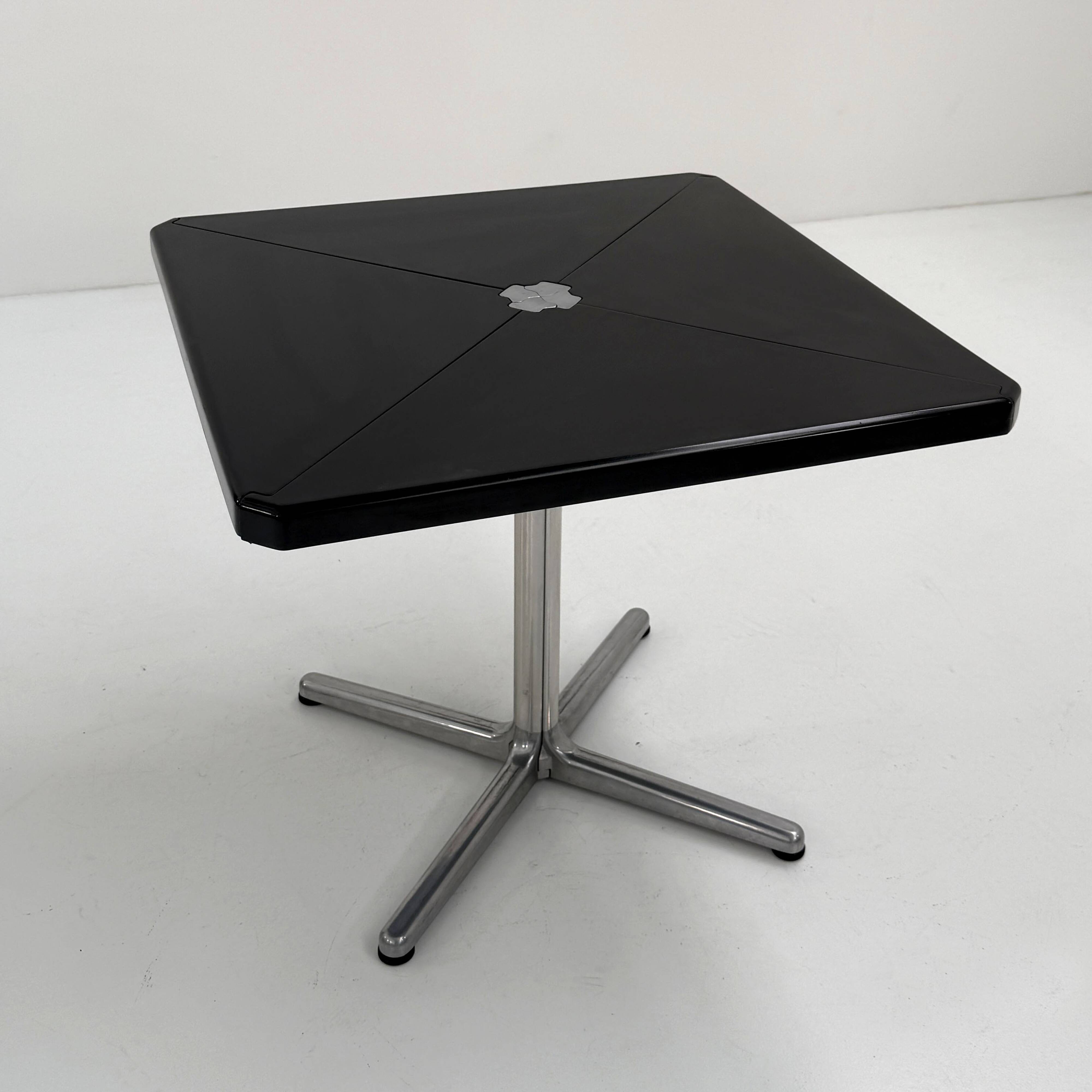 Black Plana folding table by Giancarlo Piretti for Anonima Caste