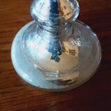 Pair Of Old Candlesticks In Eglomized/Mercurized Glass