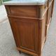 Louis XVI sideboard in solid mahogany with a white marble top, 222cm, 1950.