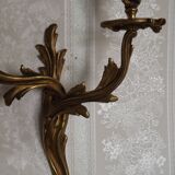 Bronze wall sconces decorated with acanthus leaves.