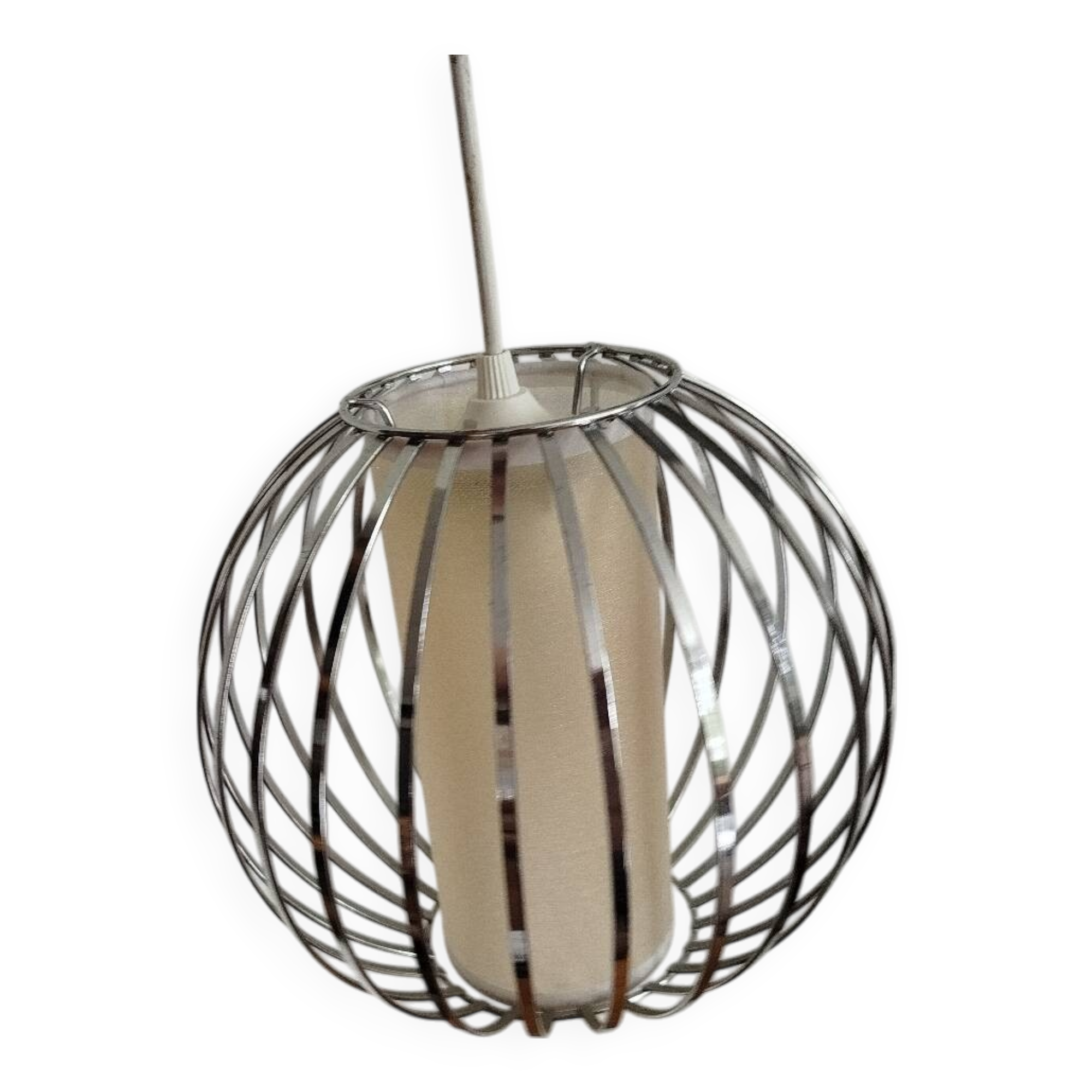 Vintage stainless steel pendant light, 1990s