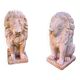 Paire de lion de jardin en terre cuite ancien