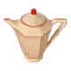 Digoin-Sarrguemines Art Deco pink and red coffee/tea set