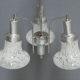 Vintage hanging lamp with 3 cloudy glass shades