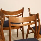 Set of 4 vintage Scandinavian chairs in oak year 60 Ref. Marcel.