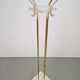 Italian Carrara Marble and Brass Freestanding Coat Rack, 1960s