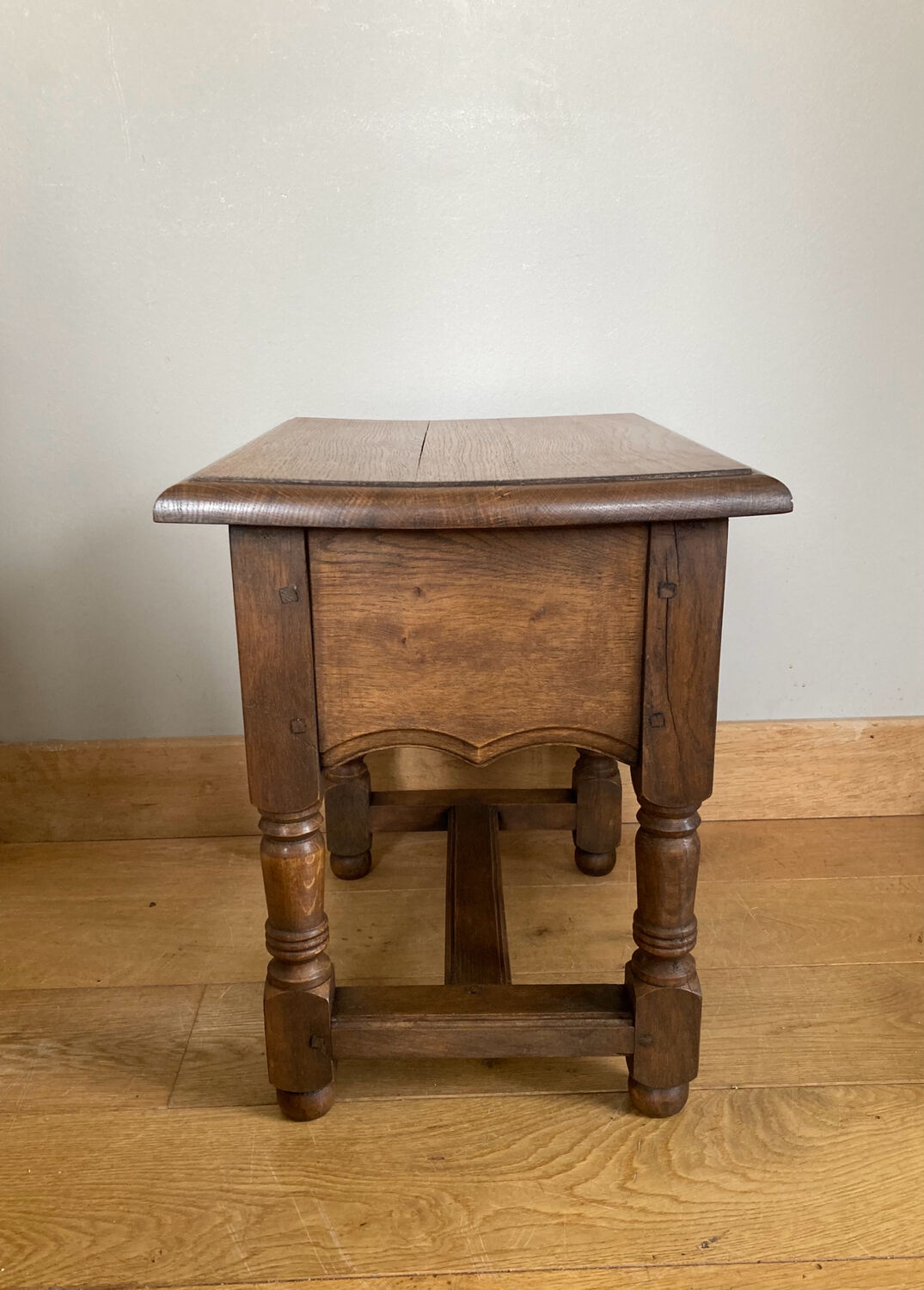 Chest bedside twentieth century solid oak pegged base spacer