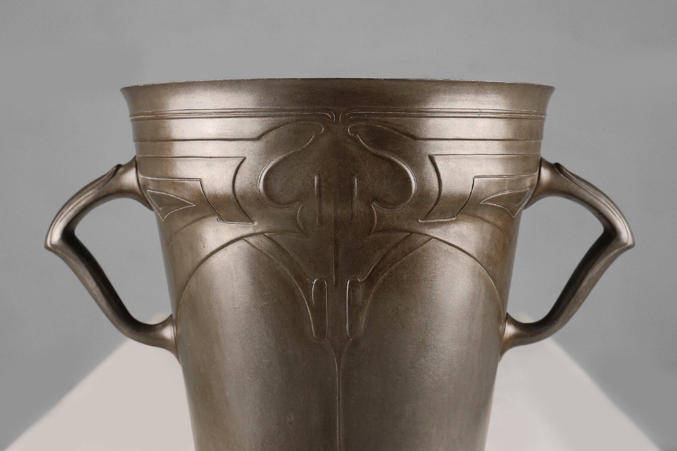 Art Nouveau stamped Tin Wine or Champagne Cooler, Belgium, 1906