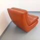 Vintage Roche Bobois armchair in chrome and terracotta leather.
