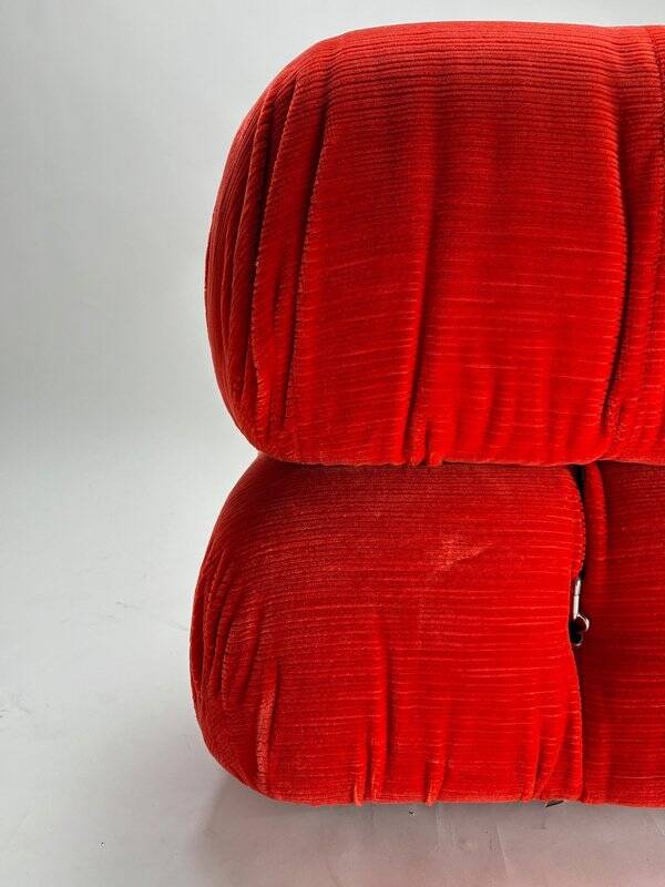 Vintage Modular Sofa in Original Velvet by Mario Bellini for C&B Italia, 1973, Set of 2
