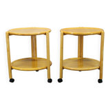 Jens Quistgaard Danish birch 2-tier round trolley Lazy Susan, 1970s