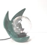 Lamp shape wave shell ceramic green glass globe