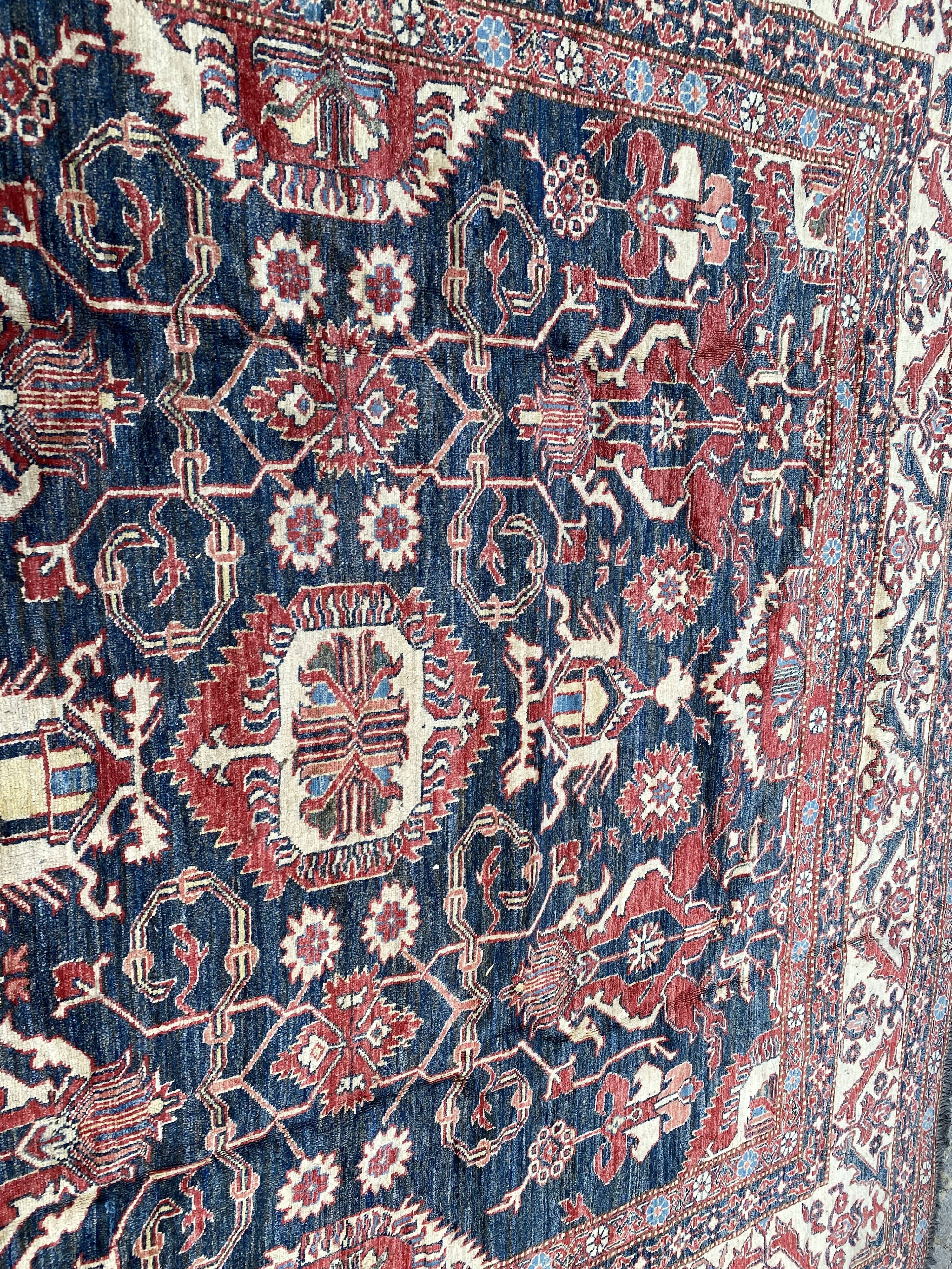 Large vintage rug Chobi Afghan handmade 274x404 cm