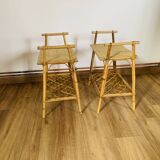 Pair of rattan bedside tables