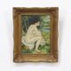 French Naive Folk Art Painting with Nude Figure – ca. 1920