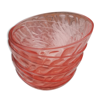 lot of rosaline pink glass bowls