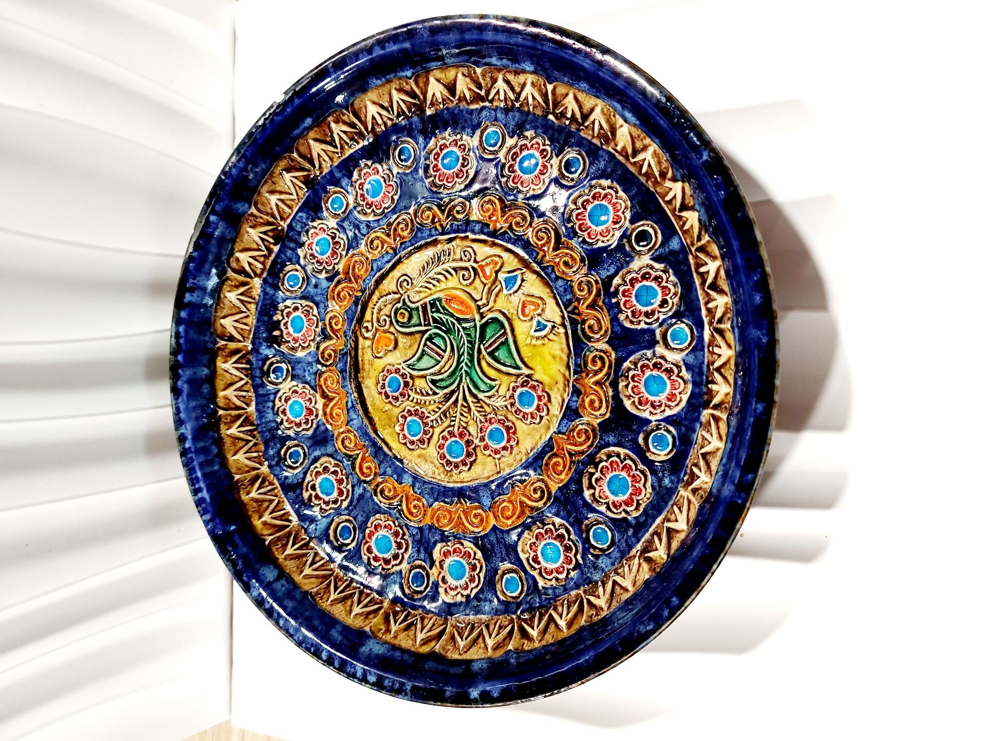 Jean-Claude Taburet plate "Atelier du Steir": raw art in colours (1960s)