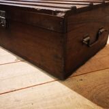 Old mahogany wooden trunk