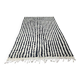 Handwoven traditional black and white Berber rug, size 250/150 cm.