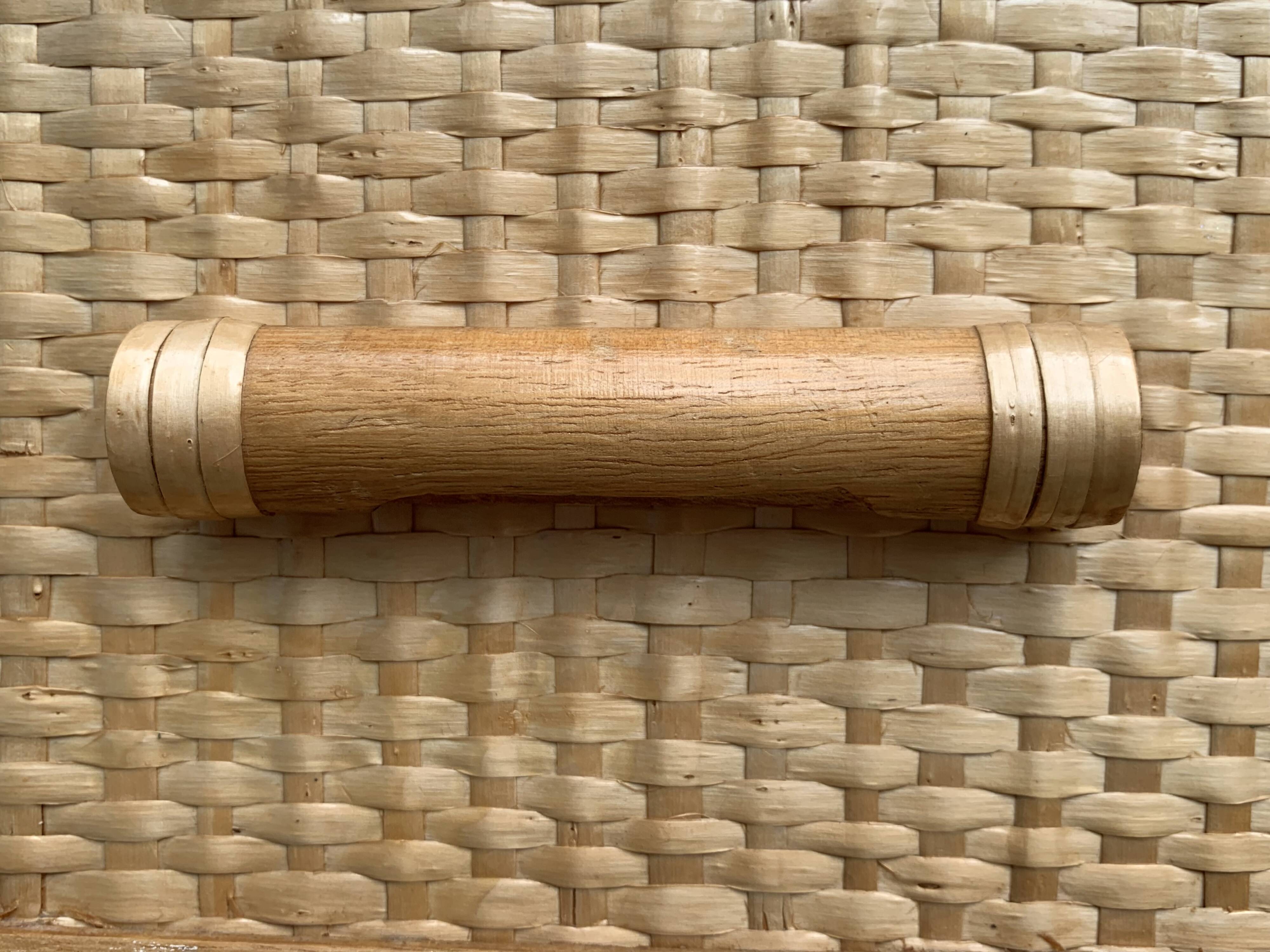 Vintage rattan and woven wicker chest of drawers 1970