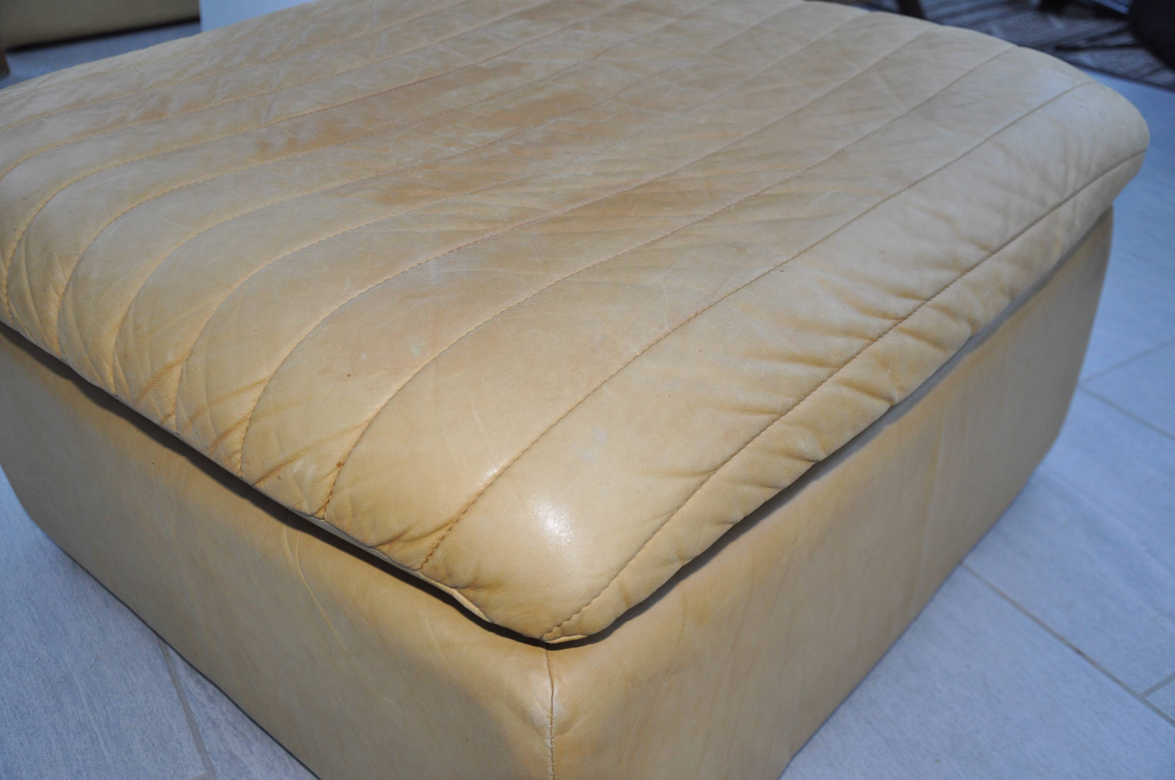 Roche Bobois leather pouf, 1970s