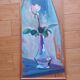 Painting, oil on wood, bouquet of flowers signed Pascal Louvet