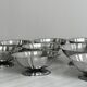 Lot de 9 coupelles basses en métal inox brillant